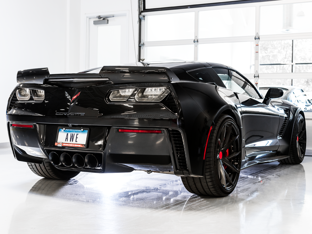 AWE Tuning Track Edition Axleback Exhaust w/Black Tips - 2014-2019 Chevrolet Corvette Z06/ZR1 (C7) - STREETUNED