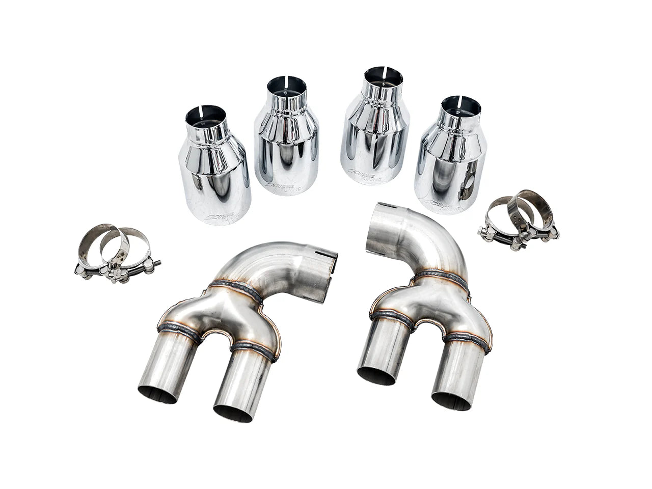 AWE Tuning OE To Quad Tip Conversion Kit With Chrome Silver Tip - 2019-2024 BMW M340i/M440i (G20) - STREETUNED