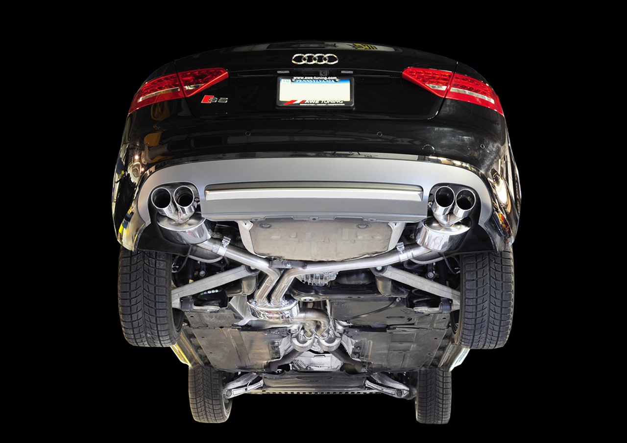 AWE Tuning Touring Edition Exhaust System With Polished Silver Tips (102mm) - 2013-2017 Audi B8.5 S5 3.0T - STREETUNED