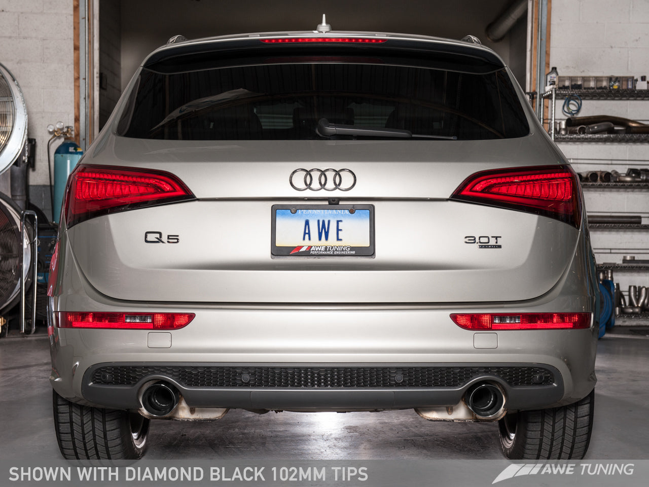 AWE Tuning Touring Edition Exhaust Dual Outlet Black Diamond Tips - 2013-2017 Audi 8R Q5 3.0T - STREETUNED