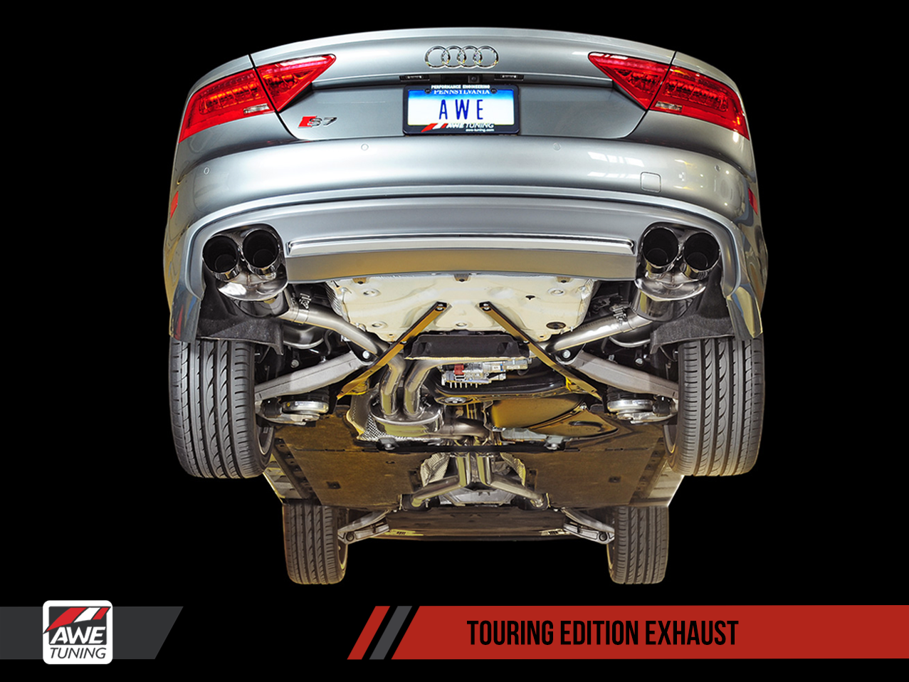 AWE Tuning Touring Edition Exhaust With Polished Silver Tips - 2013-2018 Audi C7 / C7.5 S7 4.0T - STREETUNED