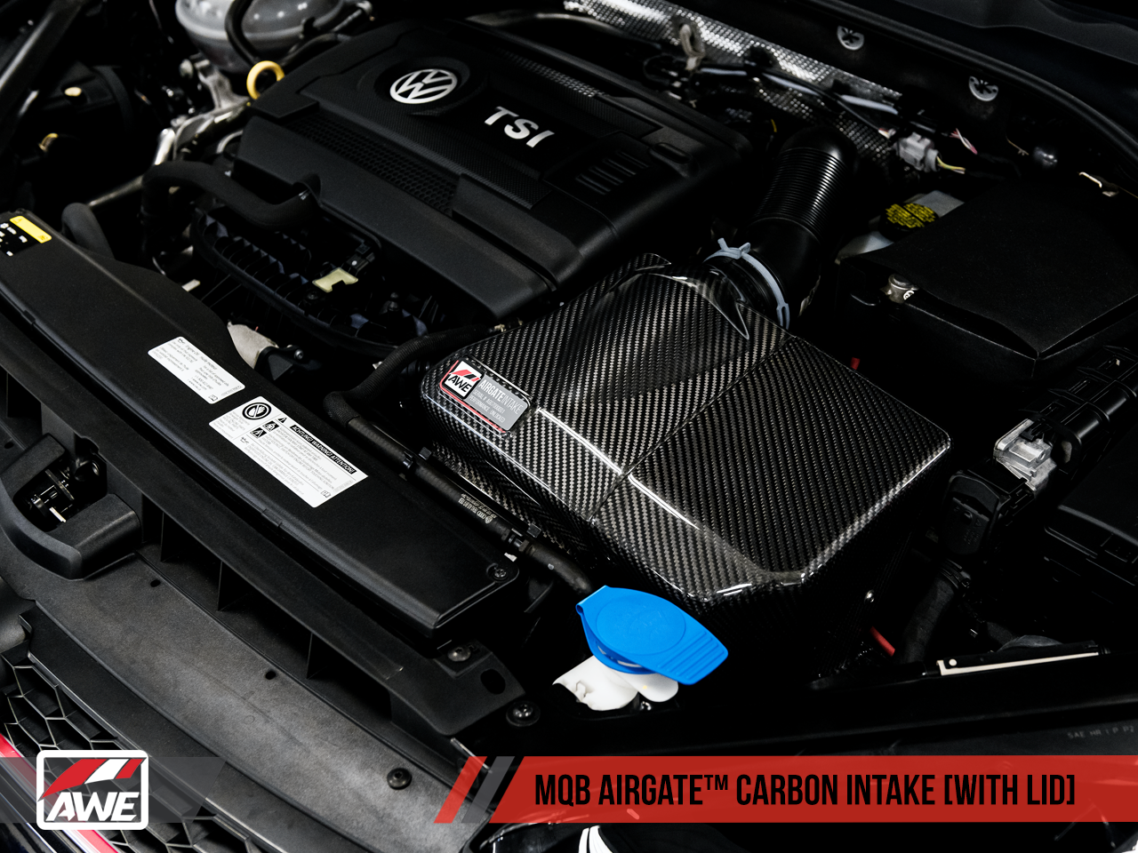 AWE Tuning Carbon Fiber AirGate Intake w/ Lid - 2015-2023 Audi/VW MQB (1.8T / 2.0T) - STREETUNED