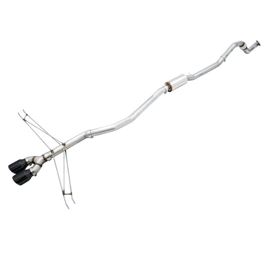 AWE Tuning Track Edition Exhaust w/Front Pipe & Dual Diamond Black Tips - 2016+ Honda Civic Si - STREETUNED