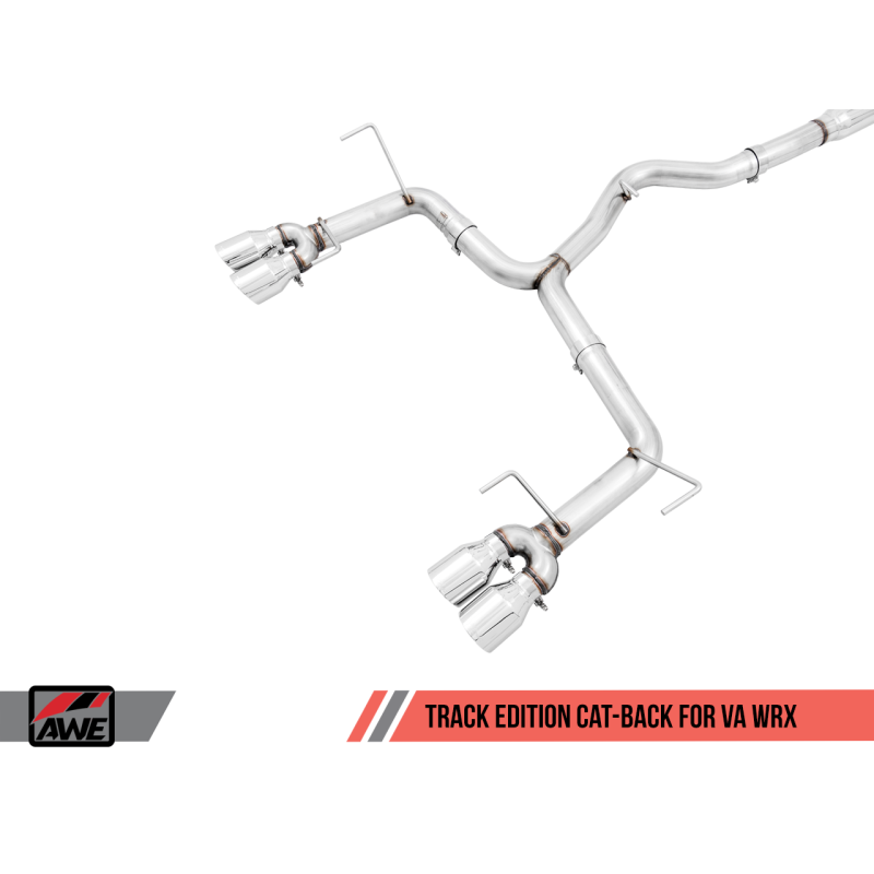 AWE Tuning Track Edition Exhaust with Chrome Silver Tips (102mm) - 2015-2021 Subaru WRX/STI VA/GV Sedan - STREETUNED