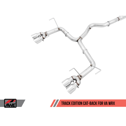 AWE Tuning Track Edition Exhaust with Chrome Silver Tips (102mm) - 2015-2021 Subaru WRX/STI VA/GV Sedan - STREETUNED