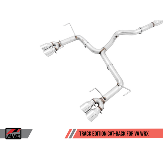 AWE Tuning Track Edition Exhaust with Chrome Silver Tips (102mm) - 2015-2021 Subaru WRX/STI VA/GV Sedan - STREETUNED