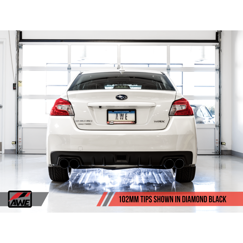 AWE Tuning Track Edition Exhaust with Diamond Black Tips (102mm) - 2015-2021 Subaru WRX/STI VA/GV Sedan - STREETUNED