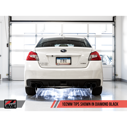 AWE Tuning Track Edition Exhaust with Diamond Black Tips (102mm) - 2015-2021 Subaru WRX/STI VA/GV Sedan - STREETUNED