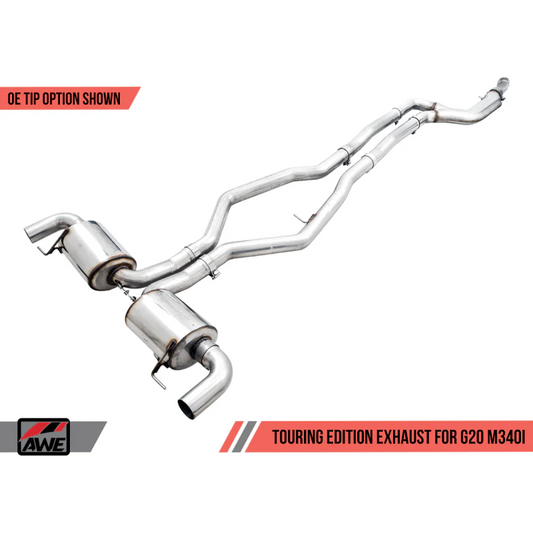 AWE Tuning Resonated Touring Edition Exhaust - 2019-2024 BMW M340iM440i (G20) (Use OE Tips) - STREETUNED