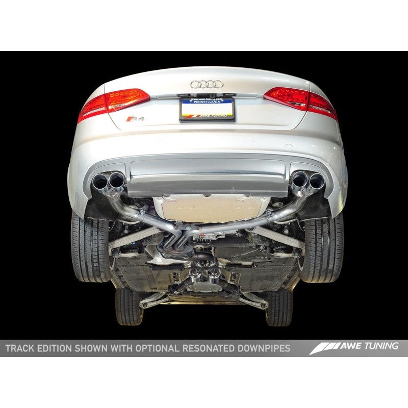 AWE Tuning Audi B8.5 S4 3.0T Track Edition Exhaust - Chrome Silver Tips (102mm) - STREETUNED