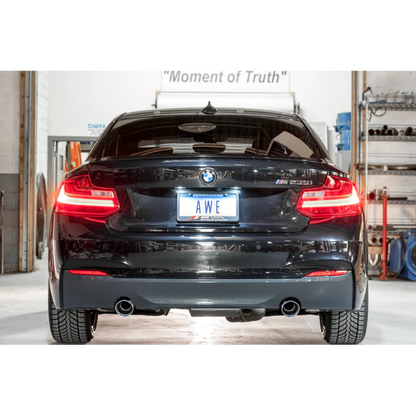 AWE Tuning BMW F22 M235i / M240i Touring Edition Axle-Back Exhaust - Chrome Silver Tips (90mm) - STREETUNED