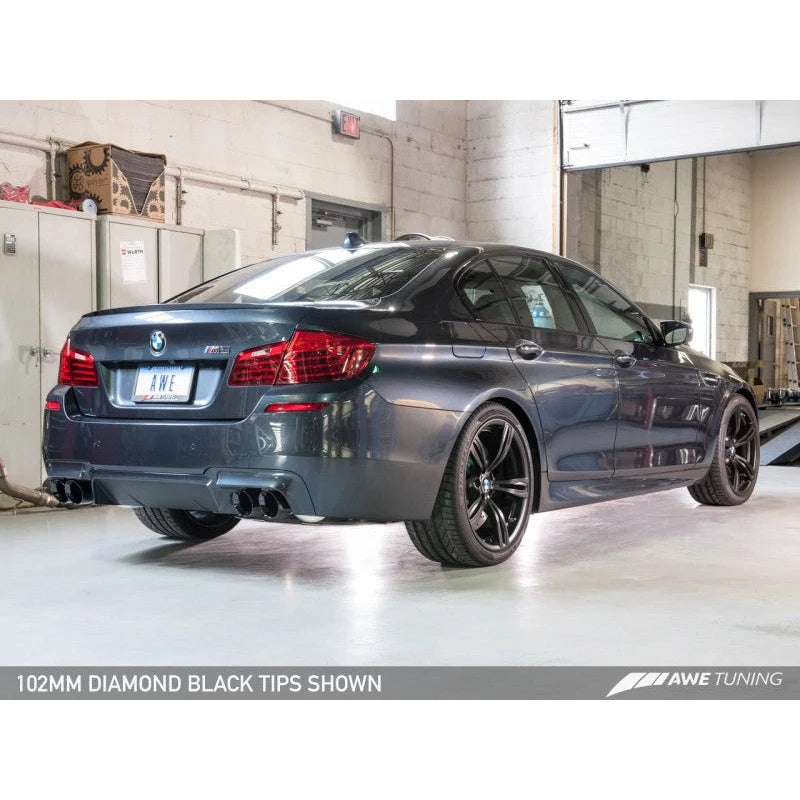 AWE Tuning BMW F10 M5 Touring Edition Axle-Back Exhaust Diamond Black Tips - STREETUNED