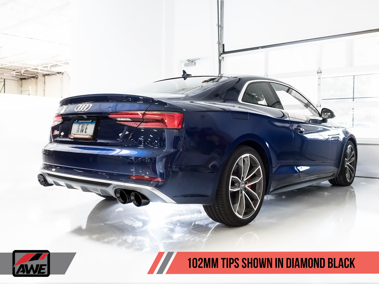 AWE Tuning Track Edition Exhaust With Diamond Black Tips (90mm) - 2018-2023 Audi B9 S5 Coupe 3.0T - STREETUNED
