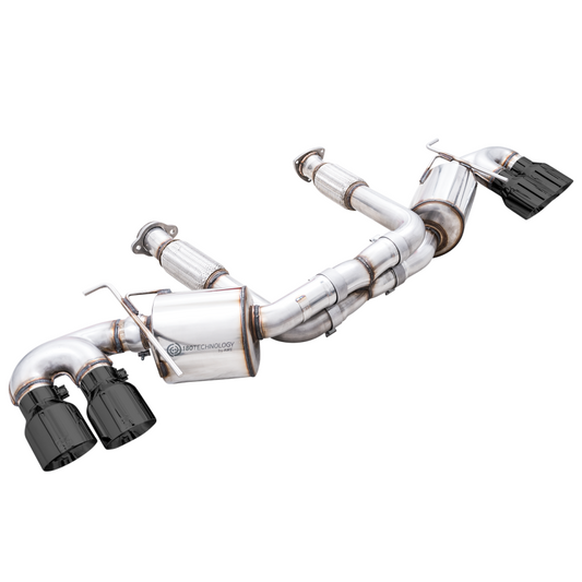 AWE Tuning Touring Edition Exhaust with Quad Diamond Black Tips - 2020-2024 Chevrolet Corvette (C8) - STREETUNED