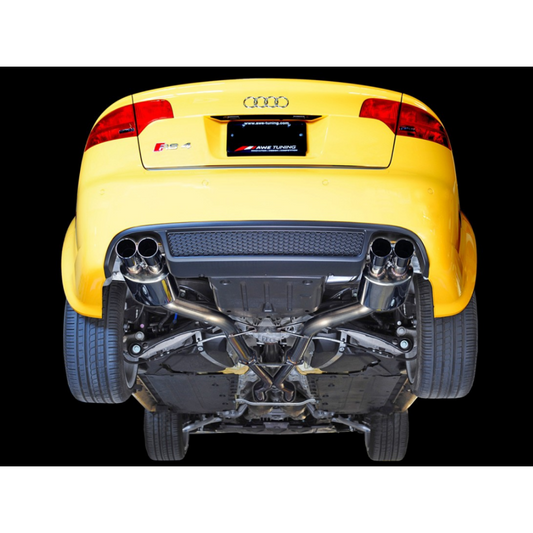 AWE Tuning Audi B7 RS4 Touring Edition Exhaust - Polished Silver Tips - STREETUNED