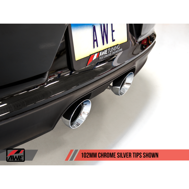 AWE Tuning SwitchPath Exhaust for PSE Cars with Chrome Silver Tips - 2017-2019 Porsche 911 (991.2) Carrera/S - STREETUNED