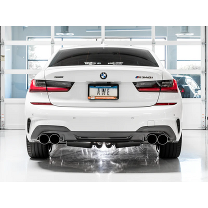 AWE Tuning Resonated Touring Edition Exhaust With Quad Chrome Silver Tips - 2019-2024 BMW M340i/M440i (G20) - STREETUNED