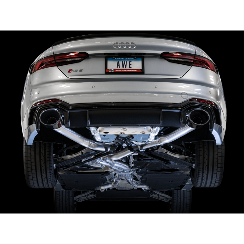 AWE Tuning Audi B9 RS5 Sportback Track Edition Exhaust- Non Resonated - Diamond Black RS-Style Tips - STREETUNED