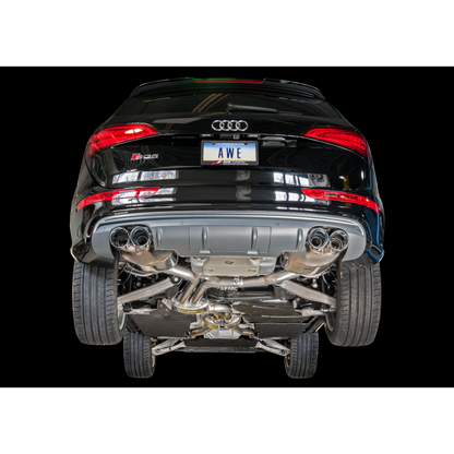 AWE Tuning Audi 8R SQ5 Touring Edition Exhaust - Quad Outlet Chrome Silver Tips - STREETUNED