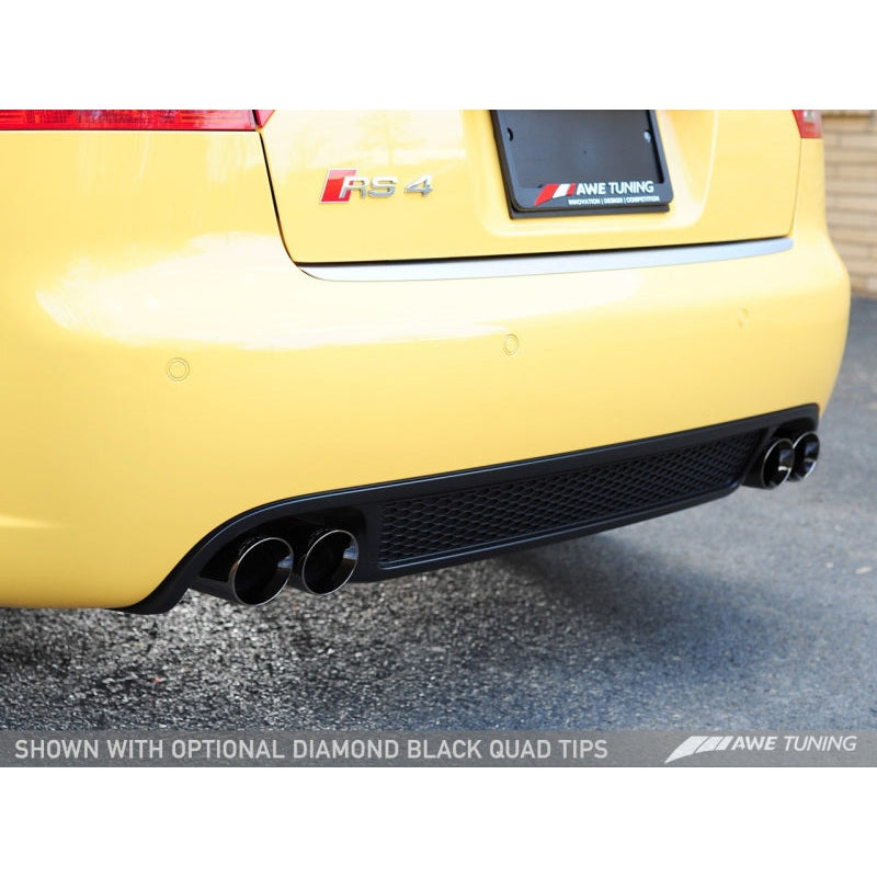 AWE Tuning Audi B7 RS4 Track Edition Exhaust - Diamond Black Tips - STREETUNED