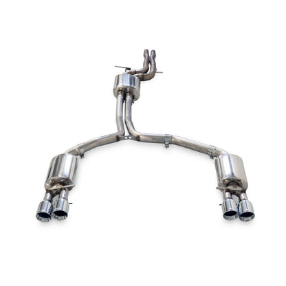 AWE Tuning Audi C7 A7 3.0T Touring Edition Exhaust - Quad Outlet Chrome Silver Tips - STREETUNED