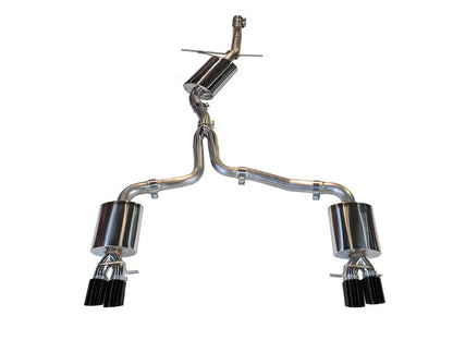 AWE Tuning Touring Edition Exhaust With Quad Tip Diamond Black Tips (Does not fit Cabriolet) - 2009-2016 Audi B8 A4 - STREETUNED
