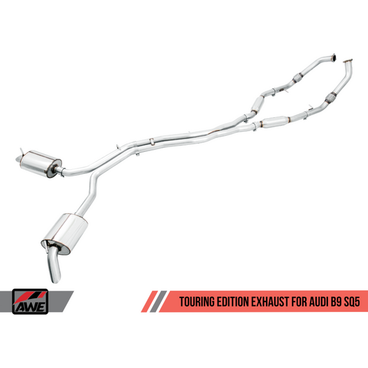 AWE Tuning Audi B9 SQ5 Non-Resonated Touring Edition Cat-Back Exhaust - No Tips (Turn Downs) - STREETUNED