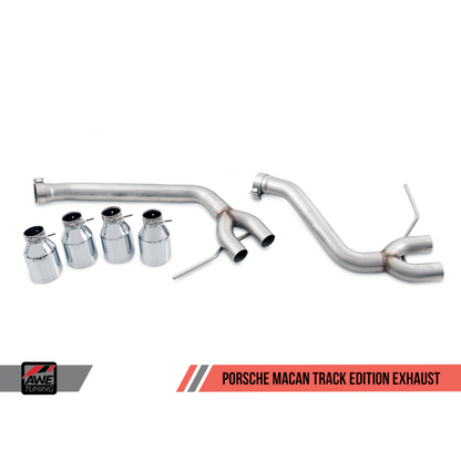 AWE Tuning Track Edition Exhaust System with Chrome Silver 102mm Tips - Porsche Macan S/GTS/Turbo - STREETUNED