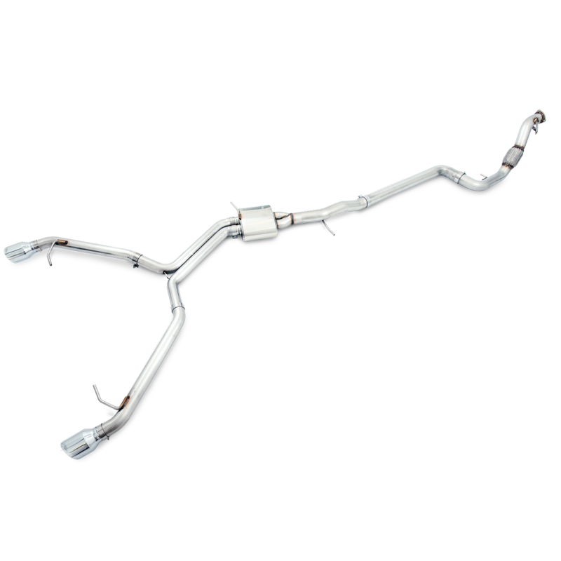 AWE Tuning Audi B9 A4 Track Edition Exhaust Dual Outlet - Chrome Silver Tips (Includes DP) - STREETUNED