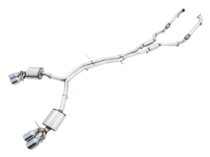 AWE Tuning Touring Edition Exhaust (Non-Resonated) With Chrome Silver Tips (102mm) - 2019-2023 Audi B9 S4 - STREETUNED