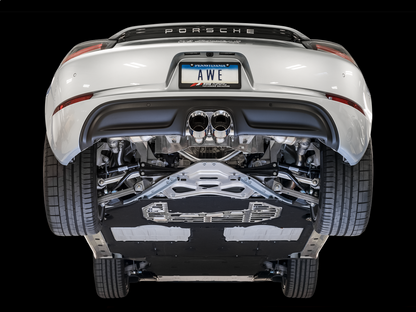 AWE Tuning Track Edition Exhaust with Chrome Silver Tips - 2017-2021 Porsche 718 Boxster/Cayman - STREETUNED