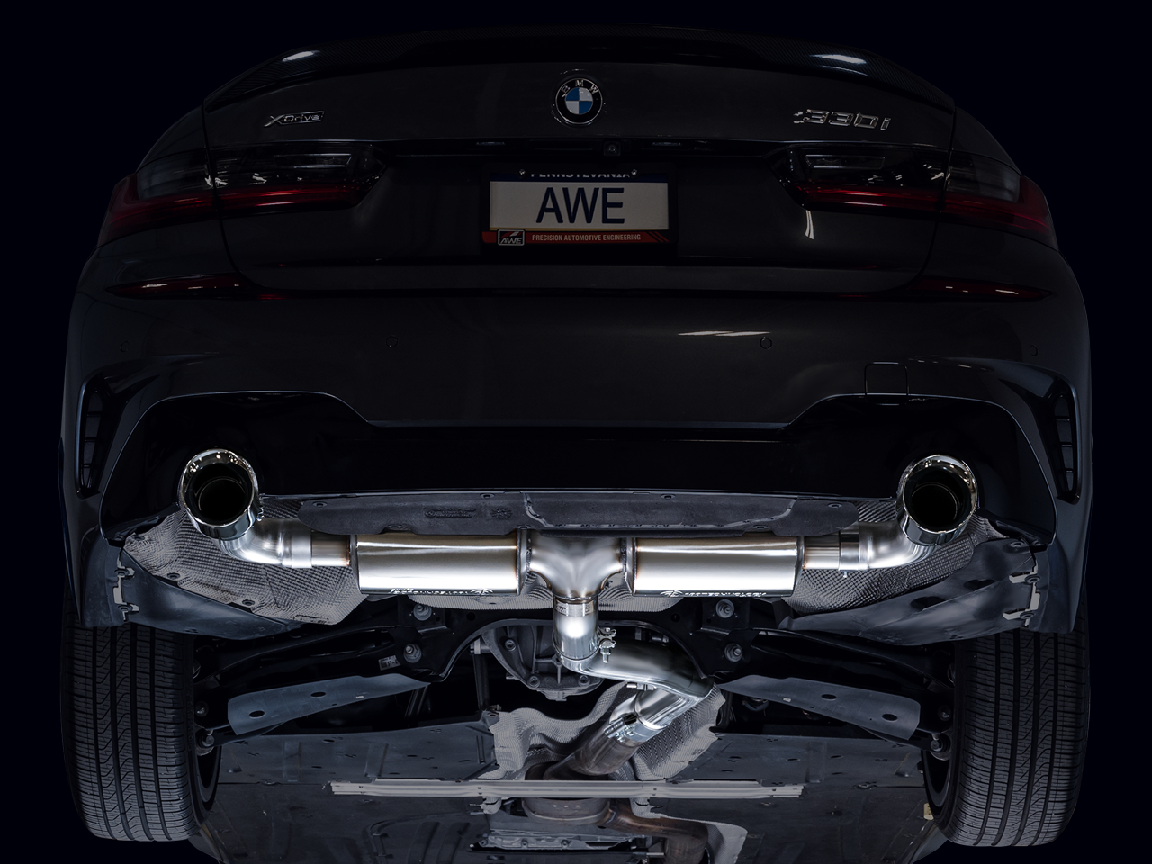 AWE Tuning Touring Edition Axleback Exhaust with Diamond Black Tips - 2019-2024 BMW G2X 330i / 2021-2024 G2X BMW 430i Base - STREETUNED
