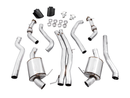 AWE Tuning Non-Resonated Touring Edition Exhaust With RS-Style Diamond Black Tips - 2021-2023 Audi B9.5 RS 5 Coupe - STREETUNED