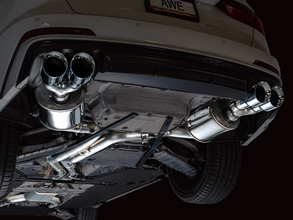 AWE Tuning Touring Edition Exhaust With Chrome Silver Tips - 2019-2023 Audi C8 S6/S7 - STREETUNED