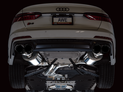AWE Tuning Touring Edition Exhaust With Diamond Black Tips - 2019-2023 Audi C8 S6/S7 - STREETUNED
