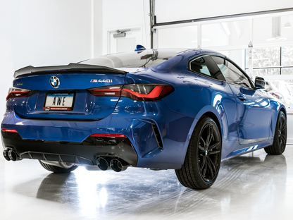 AWE Tuning OE To Quad Tip Conversion Kit With Diamond Black Tip - 2019-2024 BMW M340i/M440i (G20) - STREETUNED