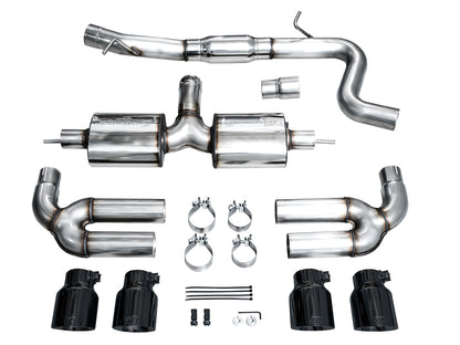 AWE Tuning Touring Edition Exhaust With Diamond Black Tips - 2022-2024 Audi 8Y S3 - STREETUNED