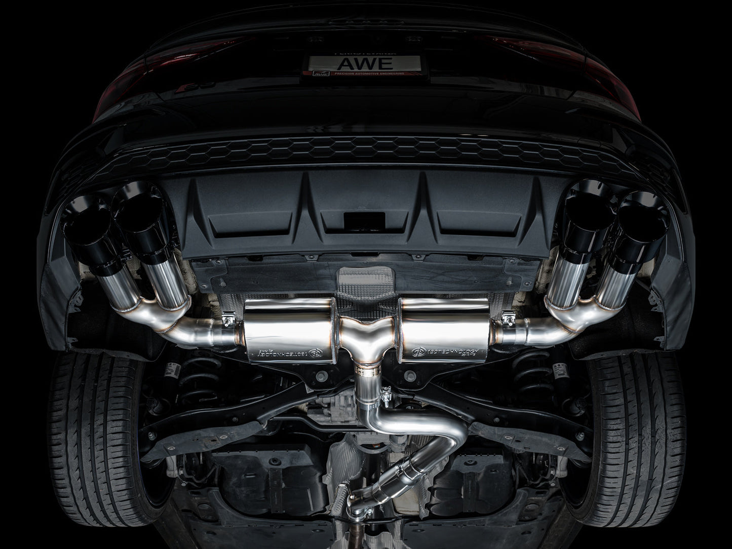 AWE Tuning Touring Edition Exhaust With Diamond Black Tips - 2022-2024 Audi 8Y S3 - STREETUNED