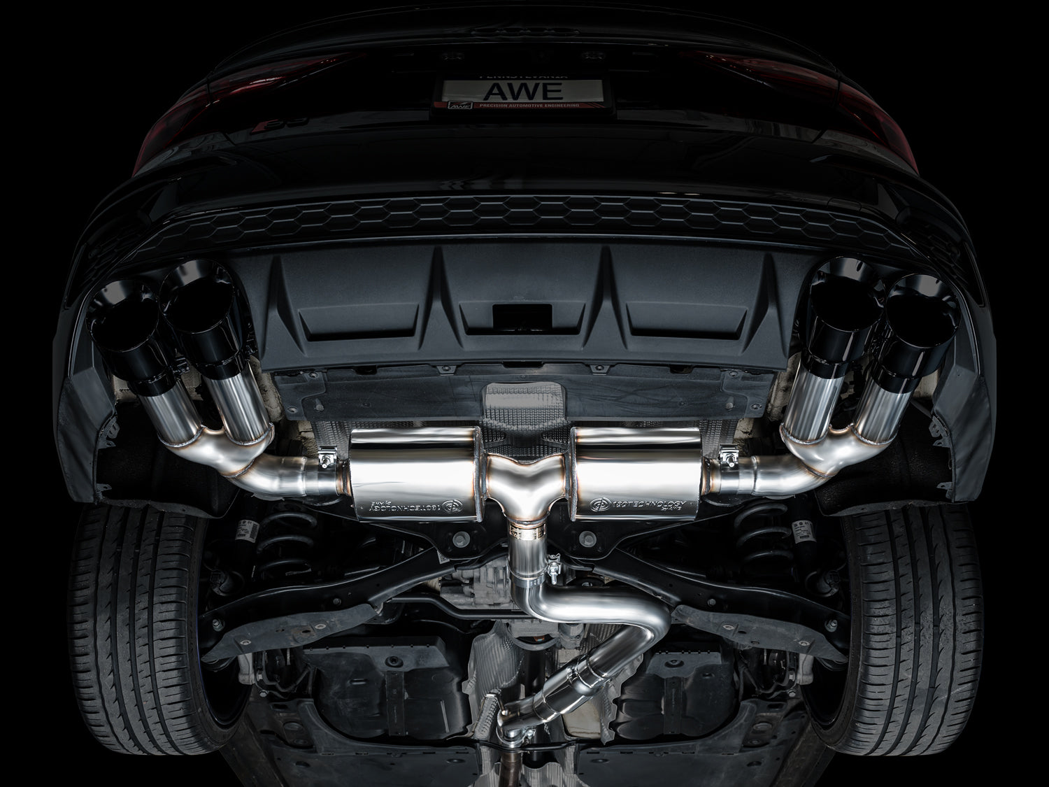 AWE Tuning Touring Edition Exhaust With Diamond Black Tips - 2022-2024 Audi 8Y S3 - STREETUNED