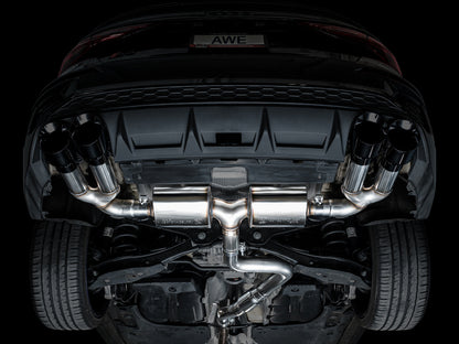 AWE Tuning Touring Edition Exhaust With Diamond Black Tips - 2022-2024 Audi 8Y S3 - STREETUNED