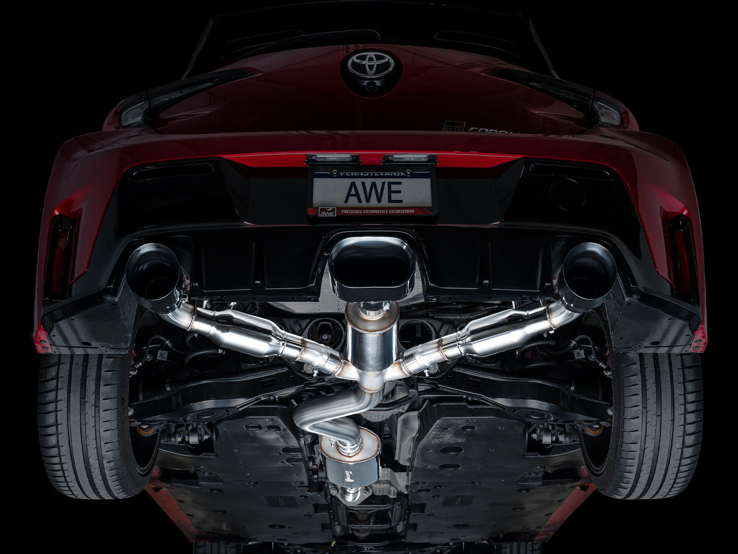 AWE Tuning Track Edition Exhaust with Diamond Black Tips - 2023-2024 Toyota GR Corolla - STREETUNED