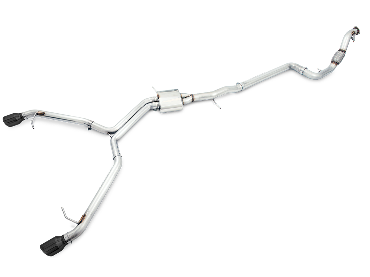 AWE Tuning Track Edition Exhaust Dual Outlet With Diamond Black Tips (Includes DP) - 2018-2019 Audi B9 A5 - STREETUNED