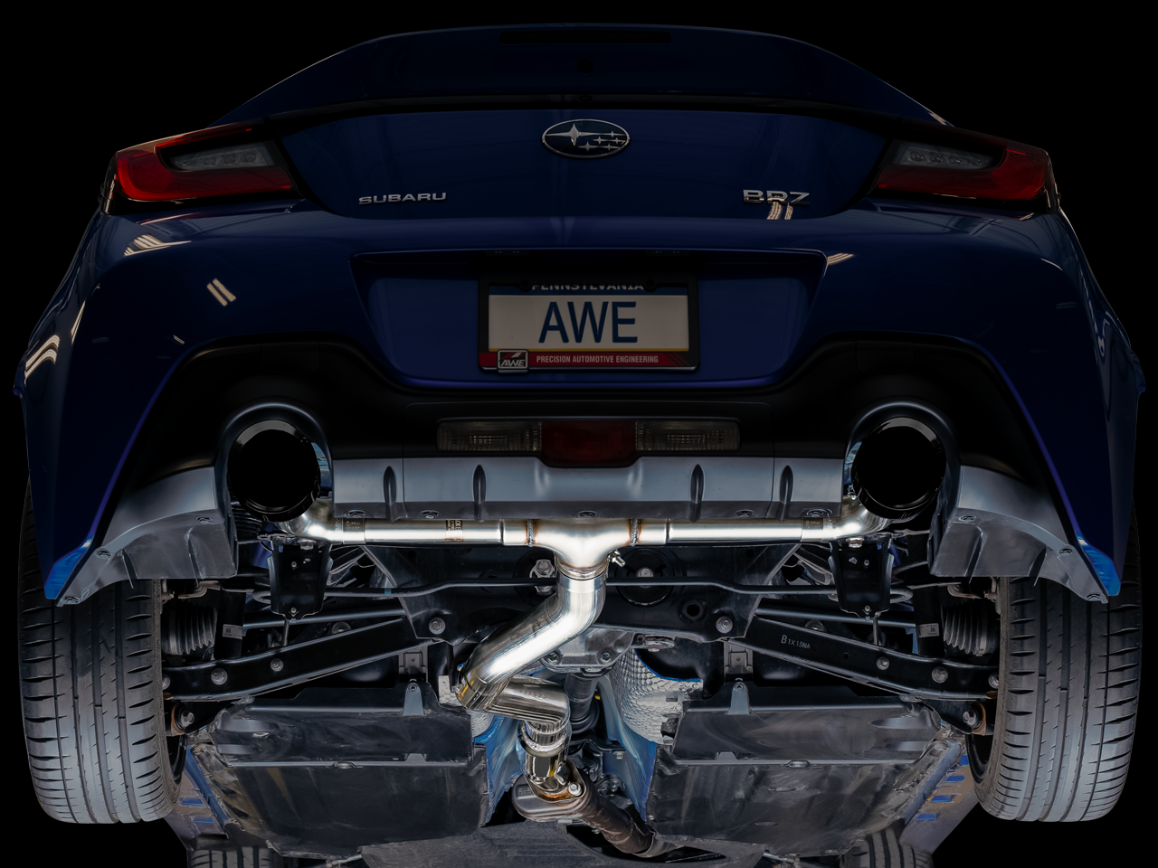 AWE Tuning Track Edition Catback Exhaust with Chrome Silver Tips - 2022-2024 Subaru BRZ/Toyota GR86/Toyota 86 - STREETUNED