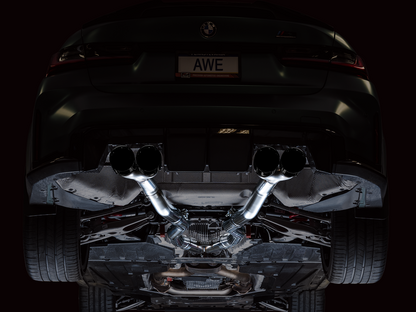 AWE Tuning Track Edition Catback Exhaust with Diamond Black Tips - 2021-2024 BMW G80 M3/G82 M4 - STREETUNED
