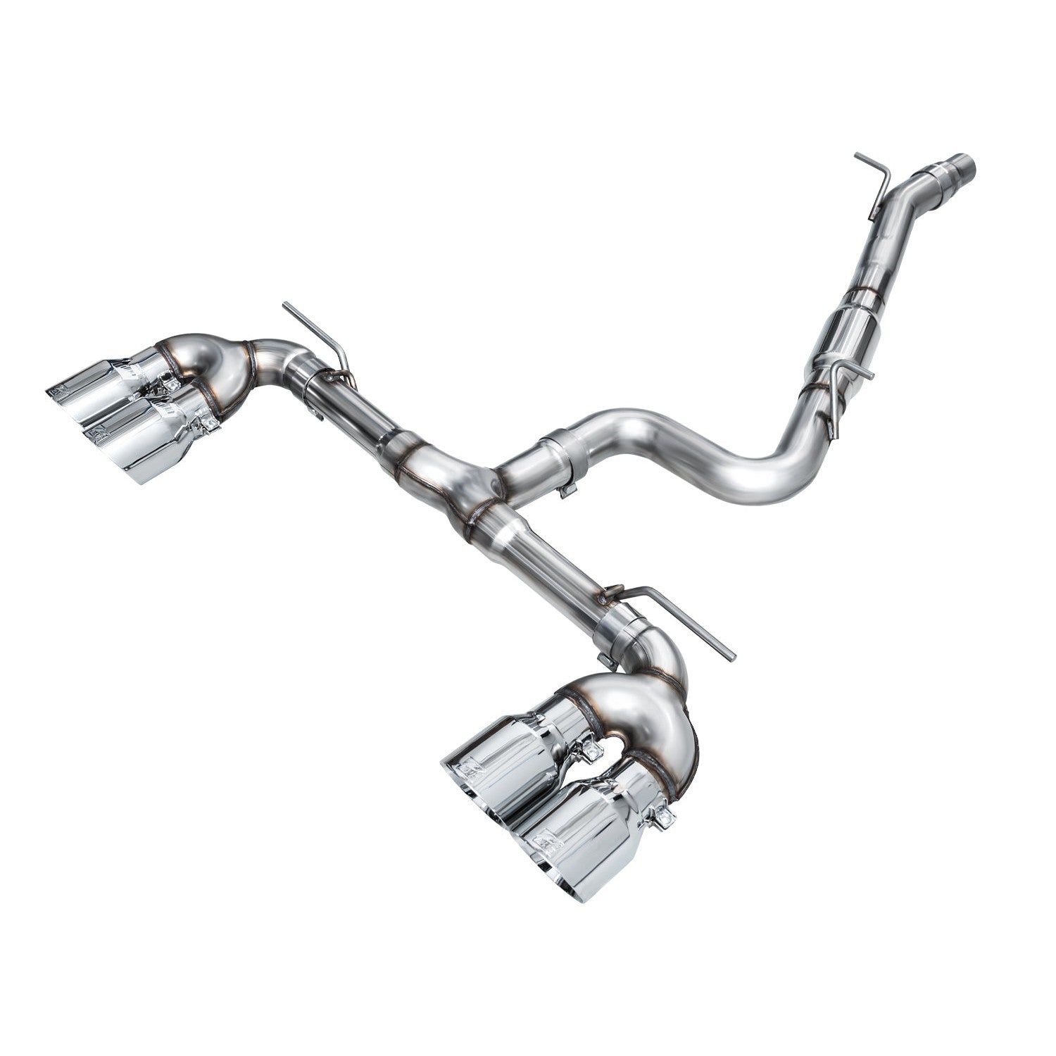 AWE Tuning Track Edition Quad Exhaust with Chrome Silver Tips - 2022-2024 Volkswagen MK8 Golf R - STREETUNED