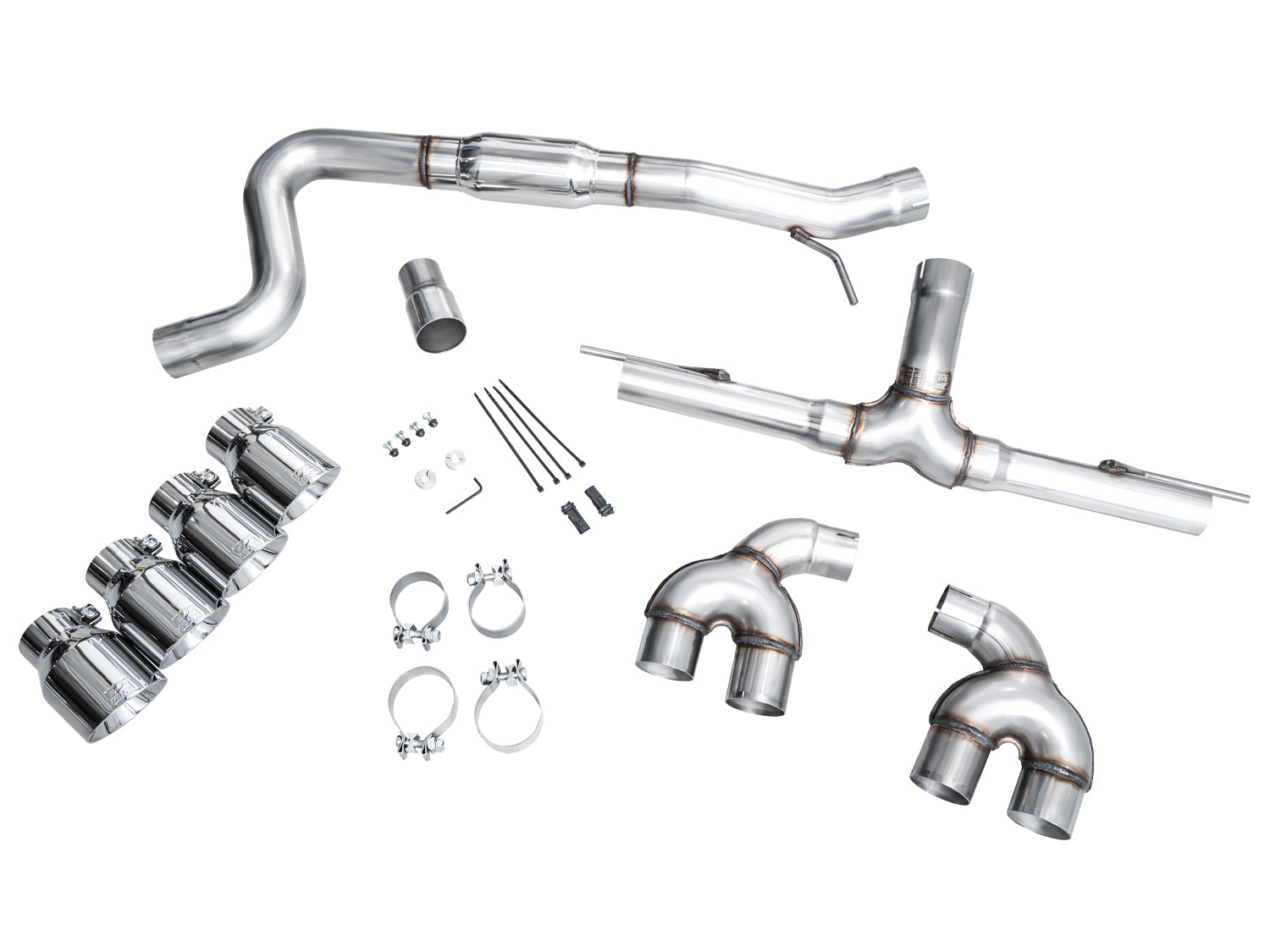 AWE Tuning Track Edition Quad Exhaust with Chrome Silver Tips - 2022-2024 Volkswagen MK8 Golf R - STREETUNED