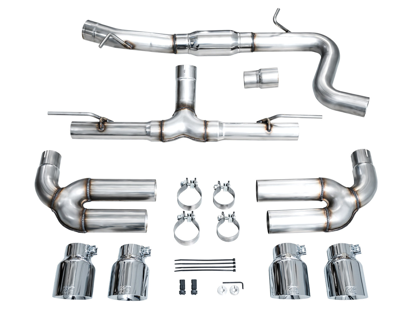 AWE Tuning Track Edition Exhaust With Chrome Silver Tips - 2022-2024 Audi 8Y S3 - STREETUNED