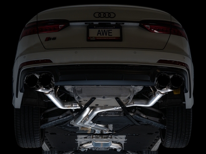 AWE Tuning Track Edition Exhaust With Diamond Black Tips - 2019-2023 Audi C8 S6/S7 - STREETUNED
