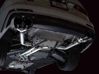AWE Tuning Track Edition Exhaust With Diamond Black Tips - 2019-2023 Audi C8 S6/S7 - STREETUNED