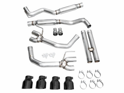 AWE Tuning Track Edition Catback Exhaust w/ Quad Diamond Black Tips - 2024 Ford Mustang Dark Horse S650 RWD - STREETUNED